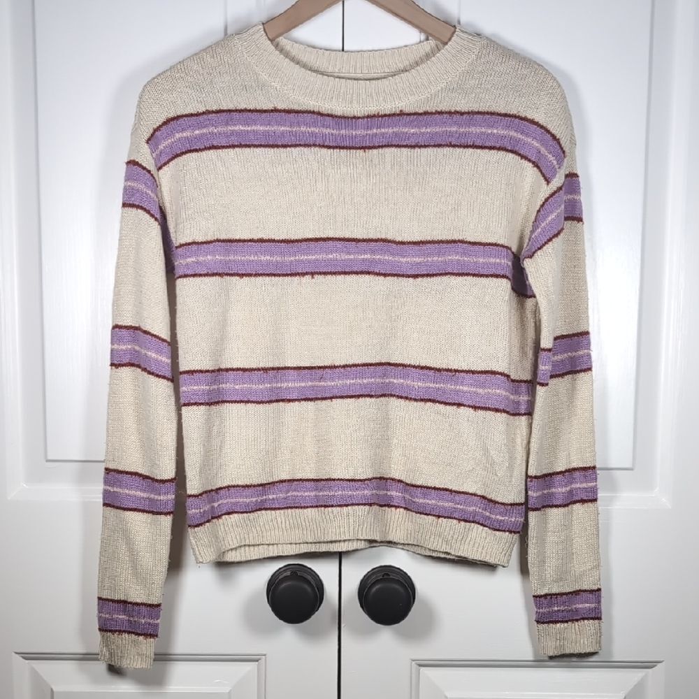 Arizona Jean Co Indie Grunge Striped Sweater Y2K Aesthetic Knit Top XS